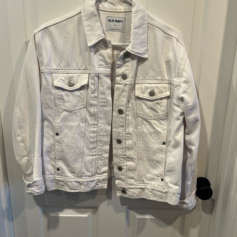 Old Navy Women's White Jean Jacket